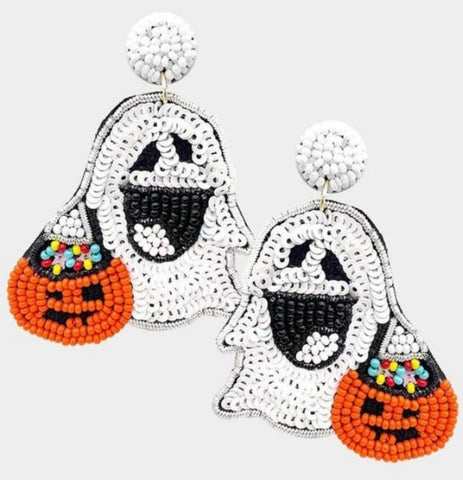 Ghost sequin earrings